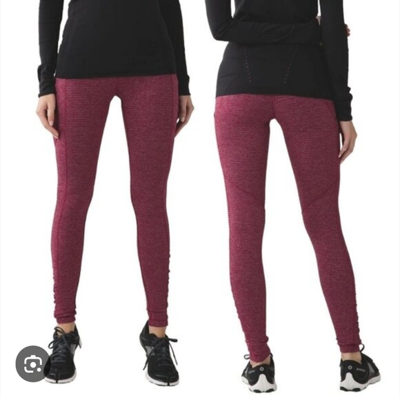 Lululemon High Waisted Textured Pink Leggings Size 6 - Picture 1 of 8